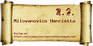 Milovanovics Henrietta névjegykártya