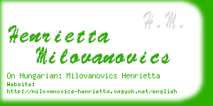 henrietta milovanovics business card